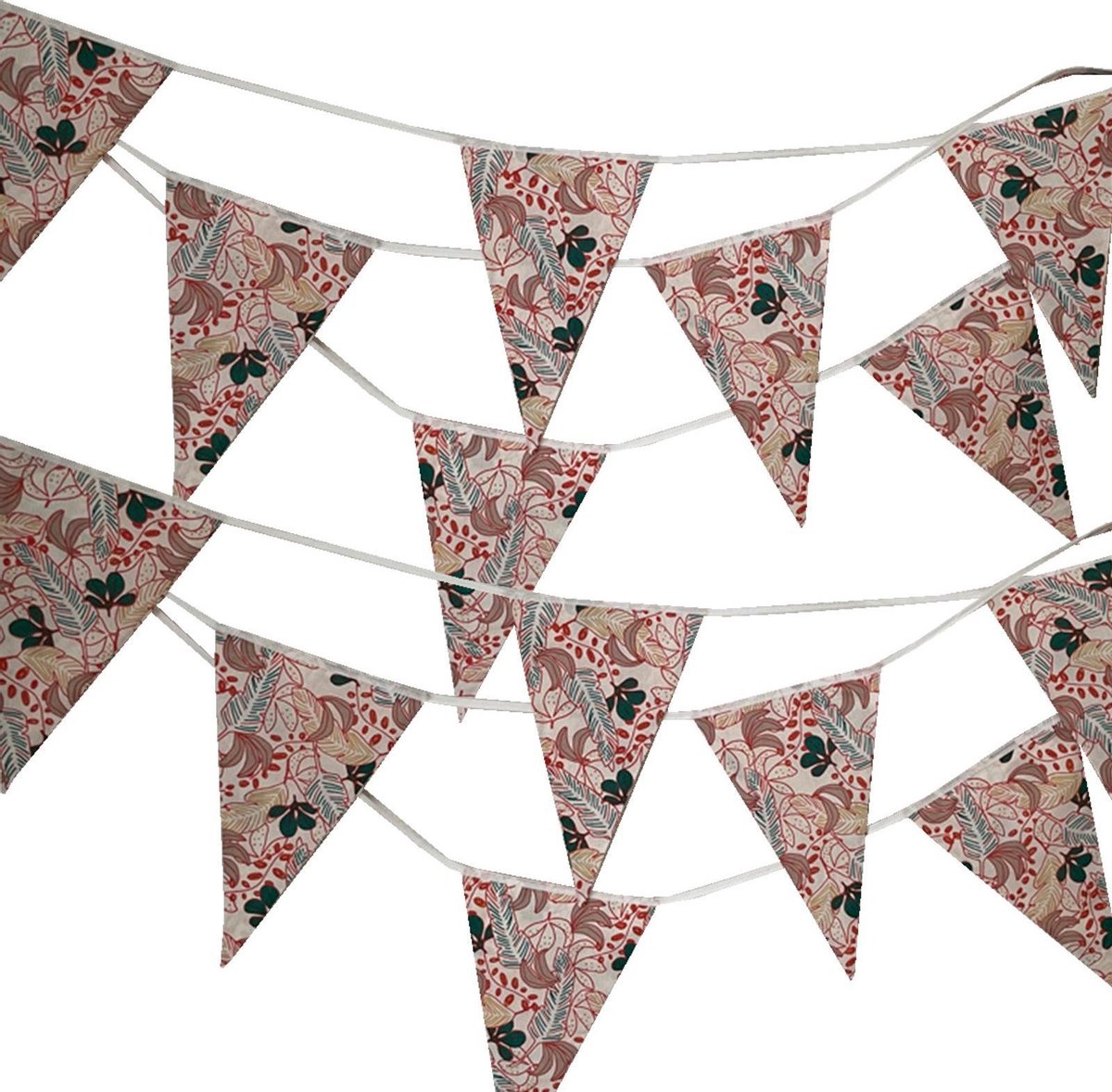 BINK Bedding Stoffen Slinger - Vlaggenlijn Pien model L (5 mtr, 9 vlaggetjes) - slinger van stof - katoen - feest - decoratie - party - kinderkamer decoratie - vlaggenlijn van stof - handgemaakt & duurzaam