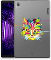Hoes Lenovo Tab M10 HD (2de generatie) Tablet Siliconen Backcover Cat Color met transparant zijkanten