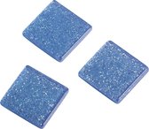 1025x stuks Acryl glitter mozaiek steentjes blauw 1 x 1 cm - Mozaieken maken