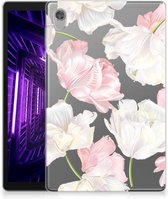 Leuk Hoesje Lenovo Tab M10 HD (2de generatie) Cover Mooie Bloemen met doorzichte zijkanten