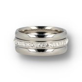 Ringenset - My Bendel - Zilver - Zirkonia - Stijlvolle ringenset met zirkonia ring - Met luxe cadeauverpakking