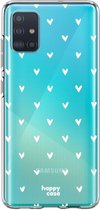 HappyCase Samsung Galaxy A71 Hoesje Flexibel TPU Hartjes Print