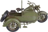Clayre & Eef Decoratie Miniatuur Motor 31*19*17 cm Groen Ijzer, Kunststof Miniatuur Auto Decoratie Modelauto