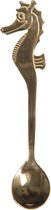 Clayre & Eef Theelepel 13 cm Goudkleurig Metaal Zeepaard Koffielepel