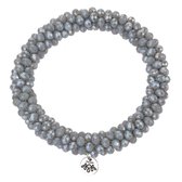 Melady Kralen Armband Ø6-7cm (2mm) Grijs Glas Rond Kralen Armband Dames Armbandjes Sieraden Dames