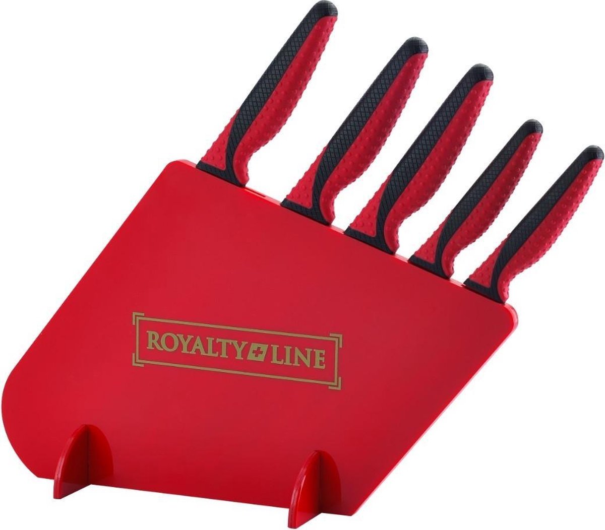 Royalty Line messenblok - 5-delig - zwart/rood - RVS - Non-stick coating