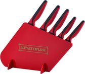 Royalty Line messenblok - 5-delig - zwart/rood - RVS - Non-stick coating