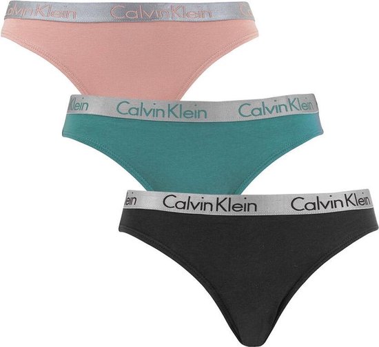 Calvin Klein dames silver strings 3pack multi III S