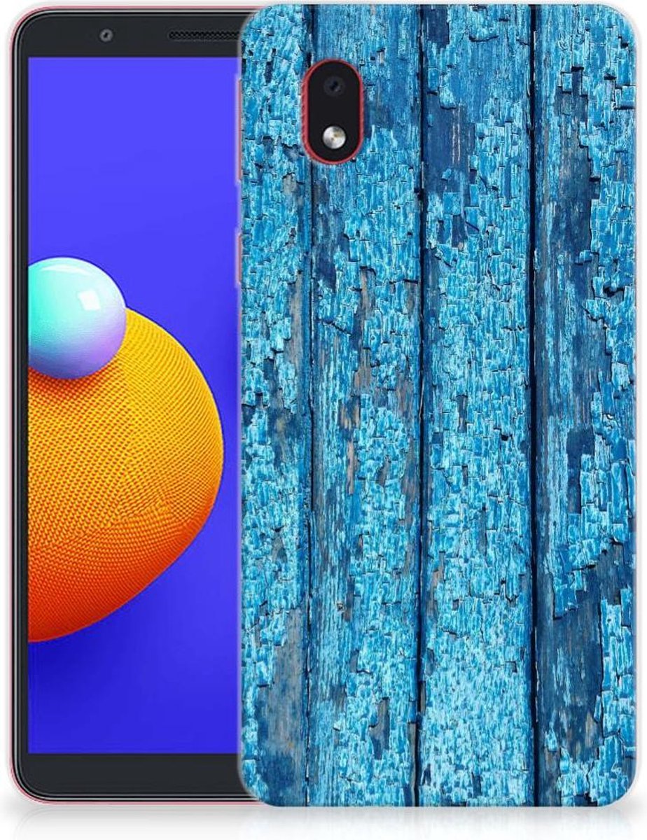 Samsung Galaxy A01 Core Bumper Hoesje Wood Blue