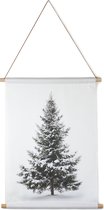Villa Madelief Interieurbanner dennenboom - Textielposter - 60x80cm - Wandkleed - Wandtapijt - Wanddecoratie voor thuis - Makkelijk op te hangen - Poster met houten hangers