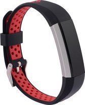 Shop4 - Fitbit Alta HR Bandje - Siliconen Rood Zwart