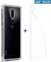 IMAK OnePlus 6 Hoesje Flexibel TPU met Screenprotector Transparant