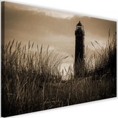 Schilderij Vuurtoren, 2 maten, bruin, Premium print