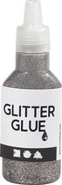 Glitterlijm. zilver. 25 ml/ 1 fles