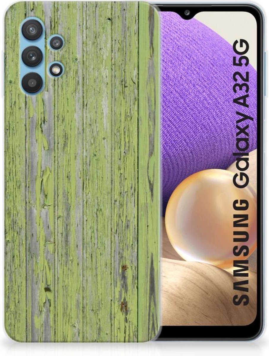 Samsung Galaxy A32 5G Bumper Hoesje Green Wood