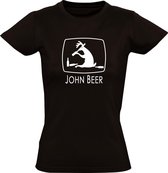 John Beer Dames t-shirt | john deer | trekker | traktor | boeren |farmers | boerin | kado | Zwart
