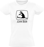 John Beer Dames t-shirt | john deer | trekker | traktor | boeren |farmers | boerin | kado | Wit