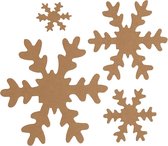 Sneeuwvlok, d 3+5+8+10 cm, 350 gr, naturel, 16 stuk/ 1 doos