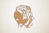 Wanddecoratie - Hond - Shar-Pei 4 - S - 51x45cm - Eiken - muurdecoratie - Line Art