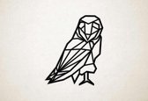 Wanddecoratie - Uil 2 - XS - 29x24cm - Zwart - muurdecoratie - Line Art