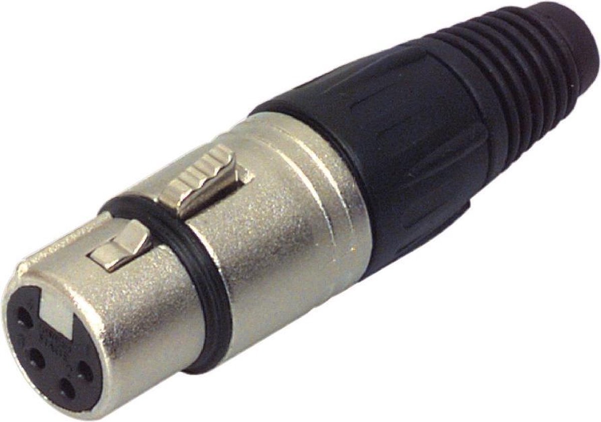 Neutrik NC4FX XLR 4-pins (v) connector / zwart/grijs