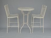 Tafeltje met 2 stoelen - Rustiek ijzer - Wit - 97 cm hoog