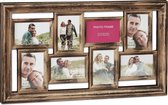 collage cadre photo relaxdays - 8 photos - cadre collage vintage - cadre photo 10x15 cm - cadre bronze