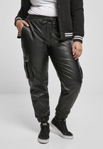 Urban Classics Cargobroek -5XL- Faux Leather Zwart