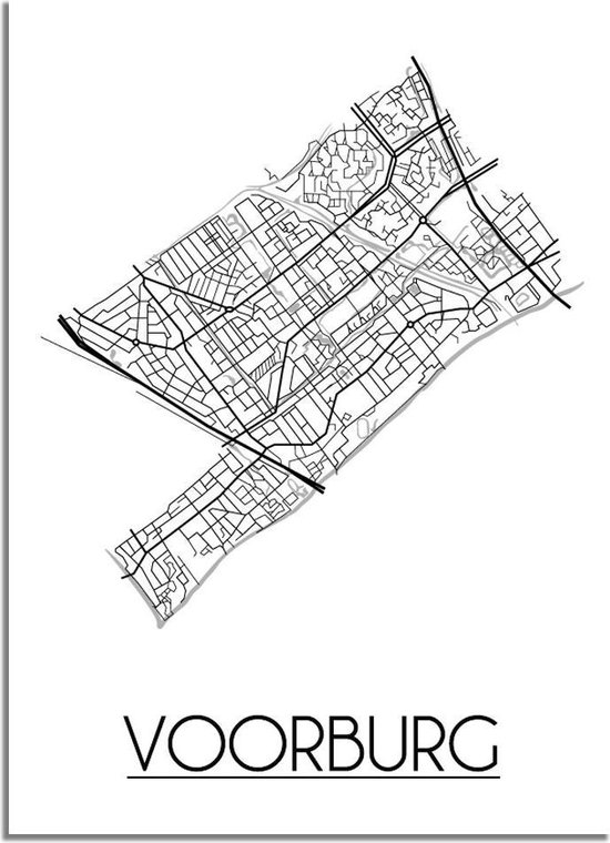 Voorburg Plattegrond poster A4 (21x29,7cm) DesignClaud
