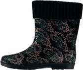 Xq Footwear Regenlaarzen Dames Rubber/textiel Blauw/zwart Mt 39