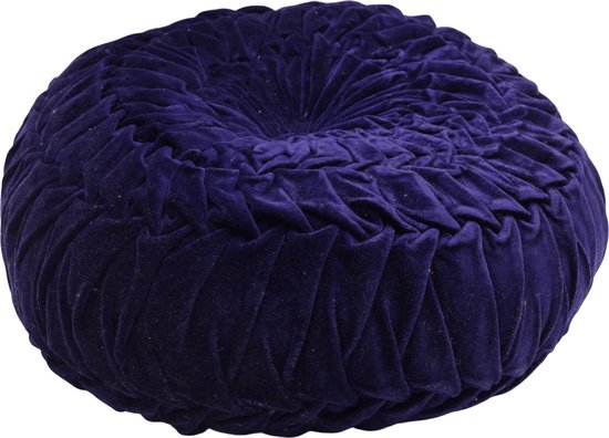 Mycha Ibiza - Velvet - fluweel - rond - sierkussen - 45cm - Donkerblauw