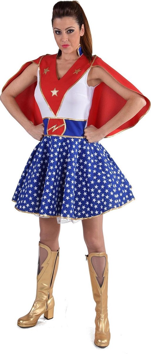Magic Design Kostuum Super Girl Dames Polyester Blauw Maat S