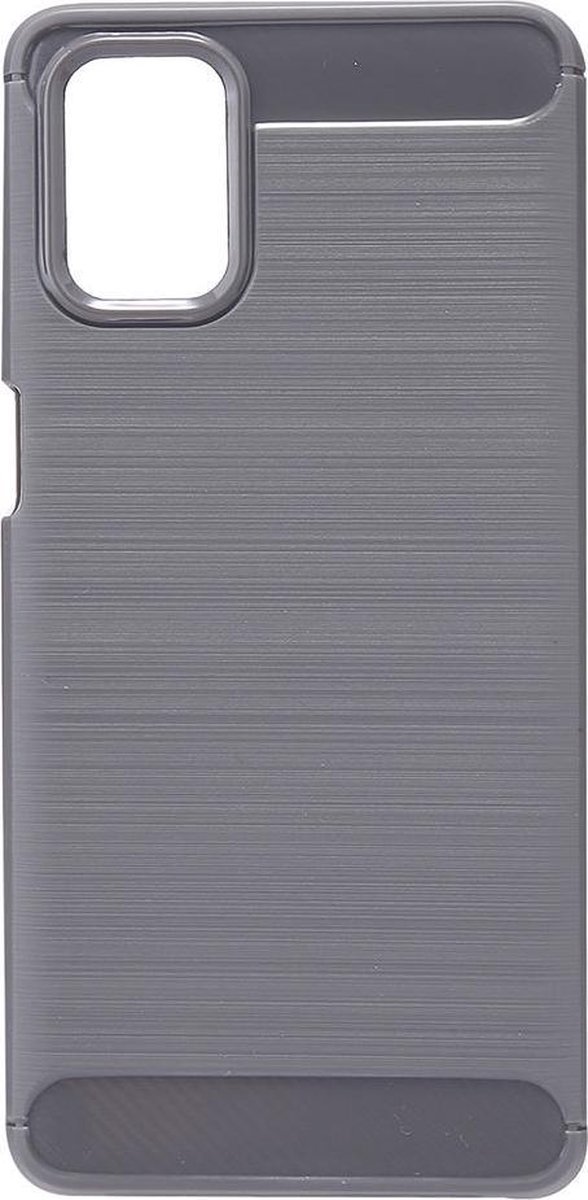 Shop4 - Samsung Galaxy M31s Hoesje - Zachte Back Case Brushed Carbon Grijs