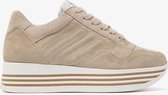 VIA VAI Mila Bow Sneakers - Suede - Beige - Maat 42