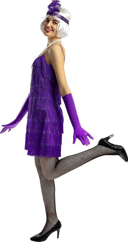 FUNIDELIA 1920s Flapper kostuum in paars voor vrouwen - Maat: S