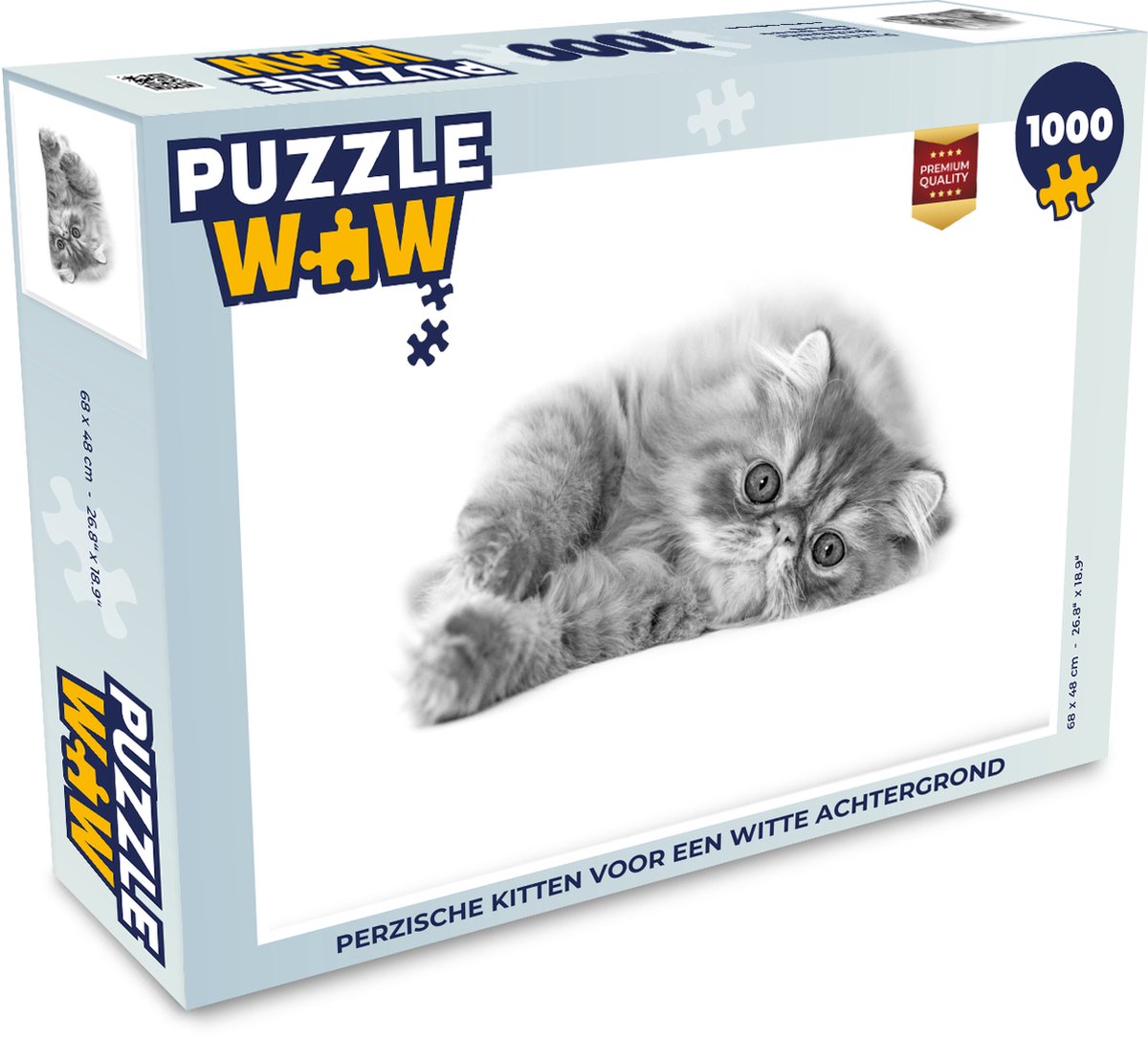 Afbeelding van product Puzzel 1000 stukjes volwassenen Pers 1000 stukjes - Perzische kitten voor een witte achtergrond - PuzzleWow heeft +100000 puzzels