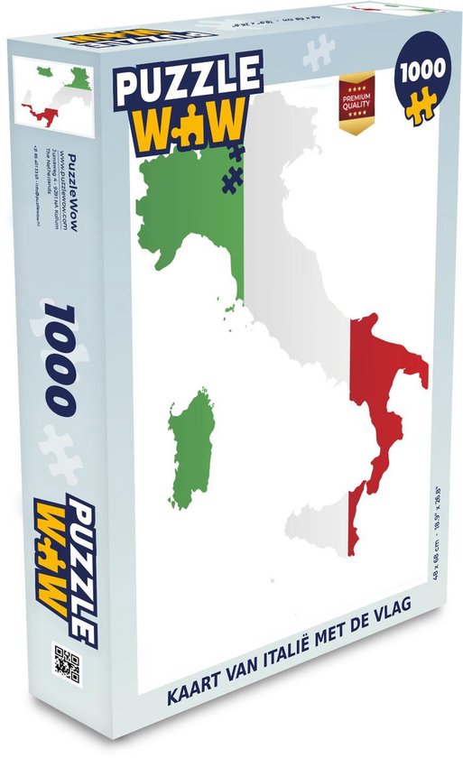 Puzzle 1000 pièces adultes Carte Italie 1000 pièces - Carte de l'Italie  avec le... | bol.com