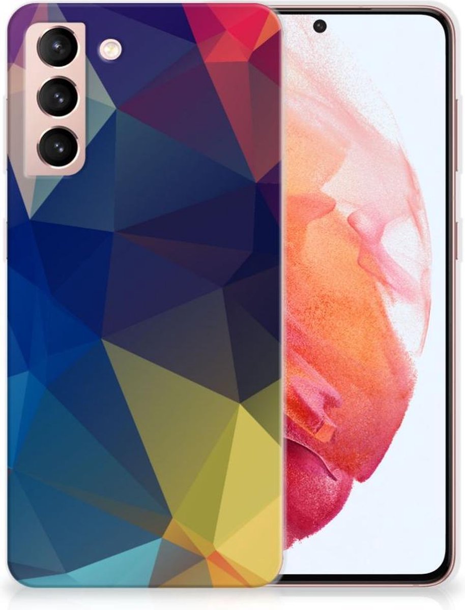 Samsung Galaxy S21 TPU Hoesje Polygon Dark