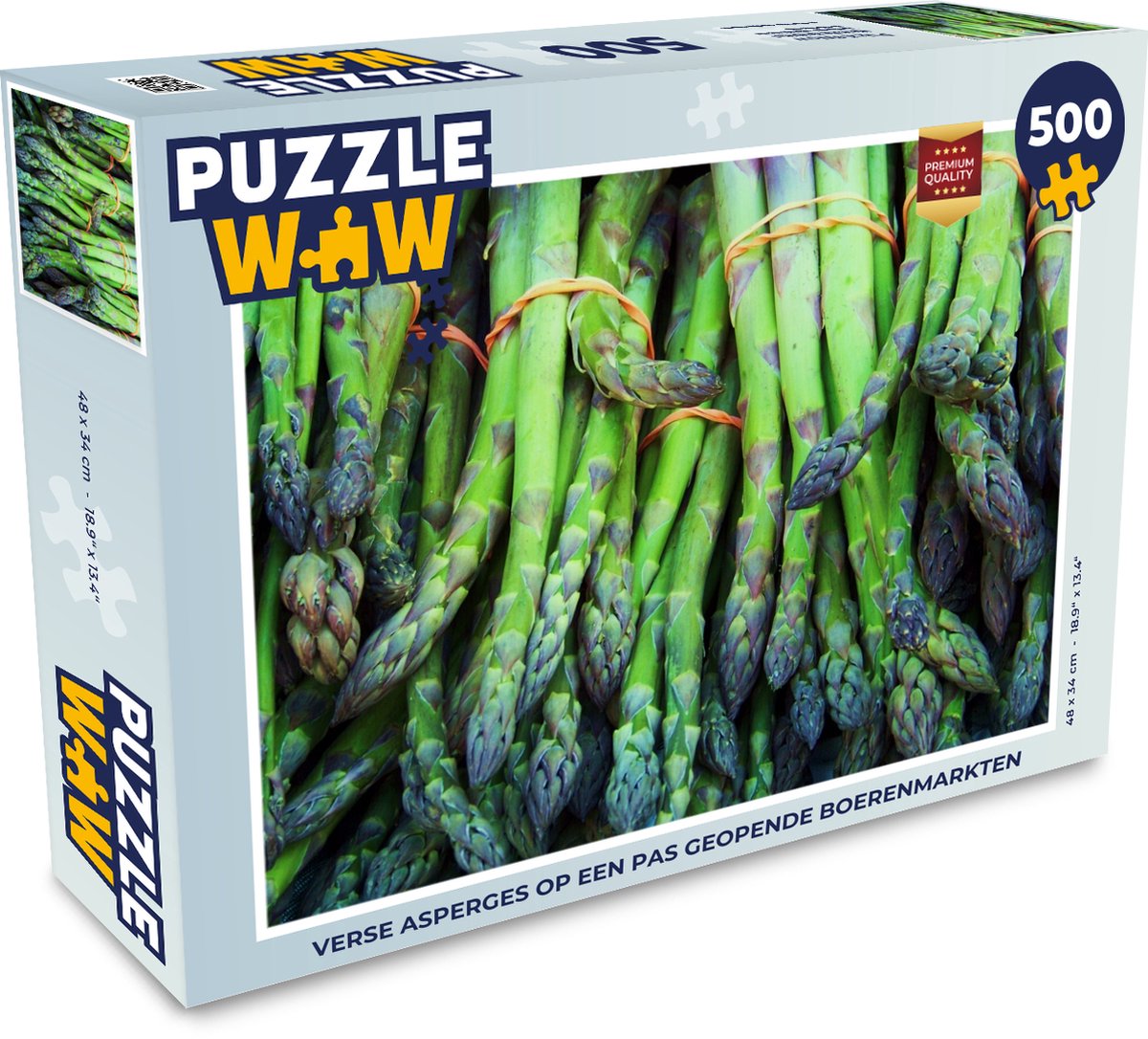 Afbeelding van product Puzzel 500 stukjes Asperge - Verse asperges op een pas geopende boerenmarkten - PuzzleWow heeft +100000 puzzels