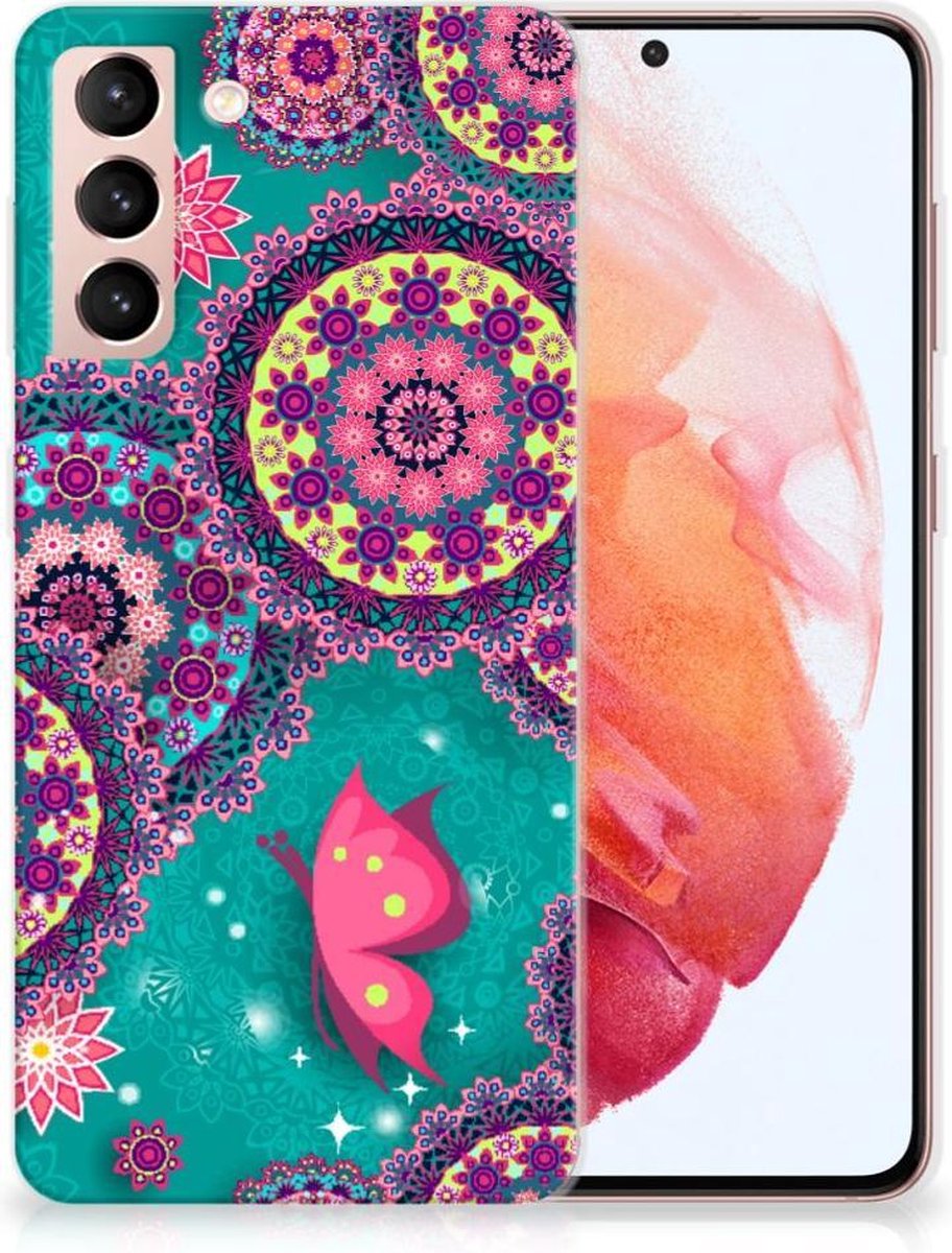 Back Cover voor Samsung Galaxy S21 Hoesje maken Cirkels en Vlinders