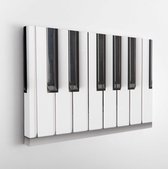 Onlinecanvas - Schilderij - Piano Keys Viewed From Above Art -horizontal Horizontal - Multicolor - 60 X 80 Cm
