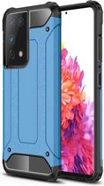 Samsung Galaxy S21 Ultra Hoesje Shock Proof Hybride Back Cover Blauw