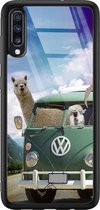 Samsung A50 hoesje glass - Lama adventure | Samsung Galaxy A50 case | Hardcase backcover zwart