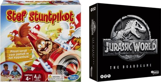 Afbeelding van het spel Spellenset - Bordspel - Stef Stuntpiloot & Jurassic World the boardgame