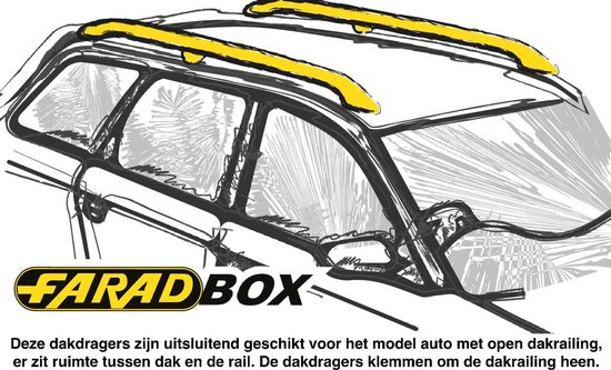 Farad Dakdragers - Mazda 5 2005 t/m 2015 - Open Dakrail - 100kg Laadvermogen - Aluminium - Wingbar