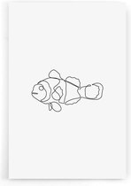 Walljar - Finding Nemo Line Art - Dieren poster