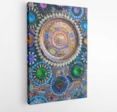 Close up Art Wall Mosaic,Marble, Stone Textured of Public Temple at North of Thailand - Modern Art Canvas -Vertical - 678670336 - 50*40 Vertical