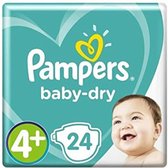 4x Pampers Baby Dry Luiers Maat 4+ (10-15 kg) 24 stuks