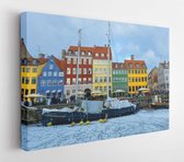 Colored facades of Nyhavn in Copenhagen in Denmark in winter  - Modern Art Canvas - Horizontal -1186214725 - 80*60 Horizontal