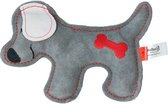 Tiny Doodles Doggy - Doodles Puppy - Hondenspeelgoed - Honden speeltje met piep - Donkergrijs - 17 cm